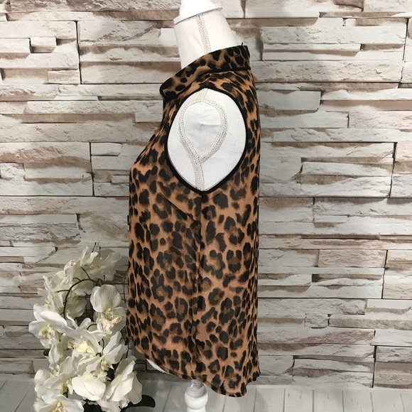 Forever21 Animal Print Blouse Sz S (H15) - Picture 3 of 6